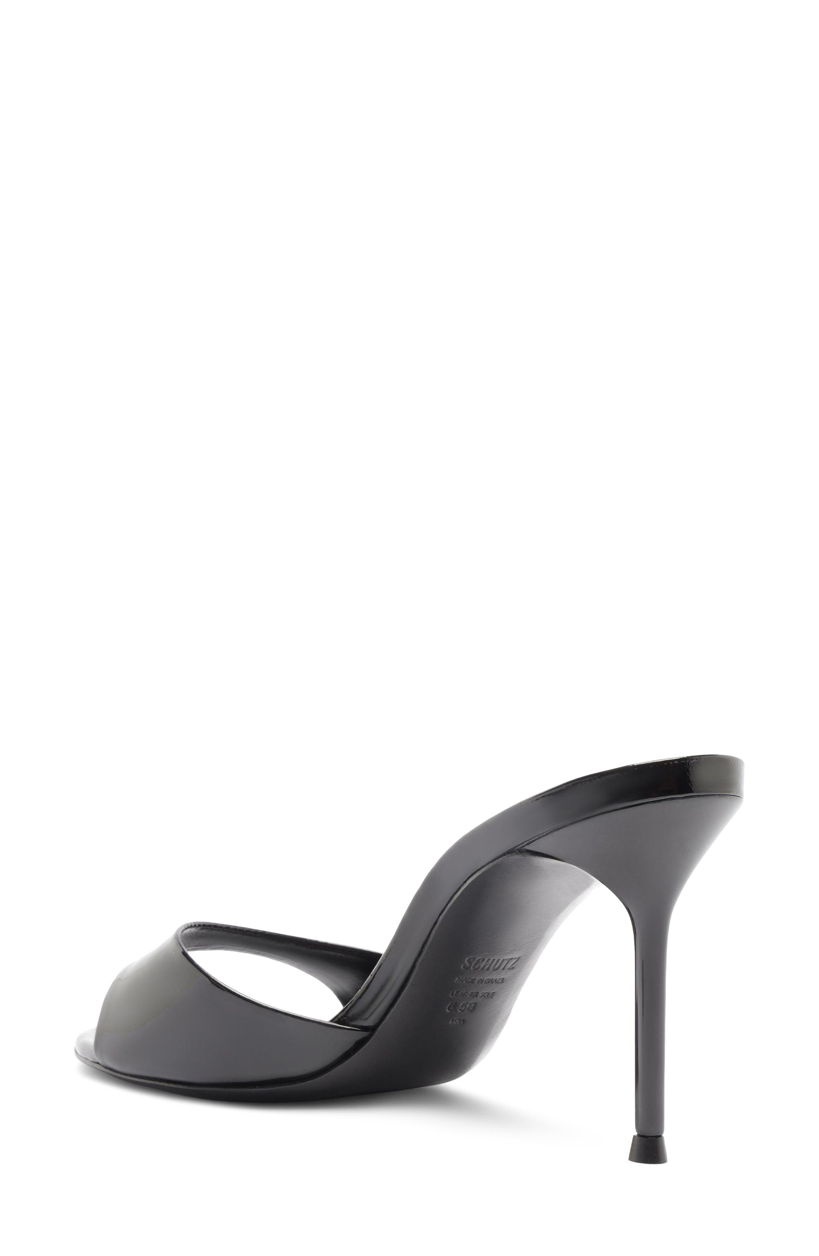 Sally Leather Slide Sandal, Alternate, color, BLACK