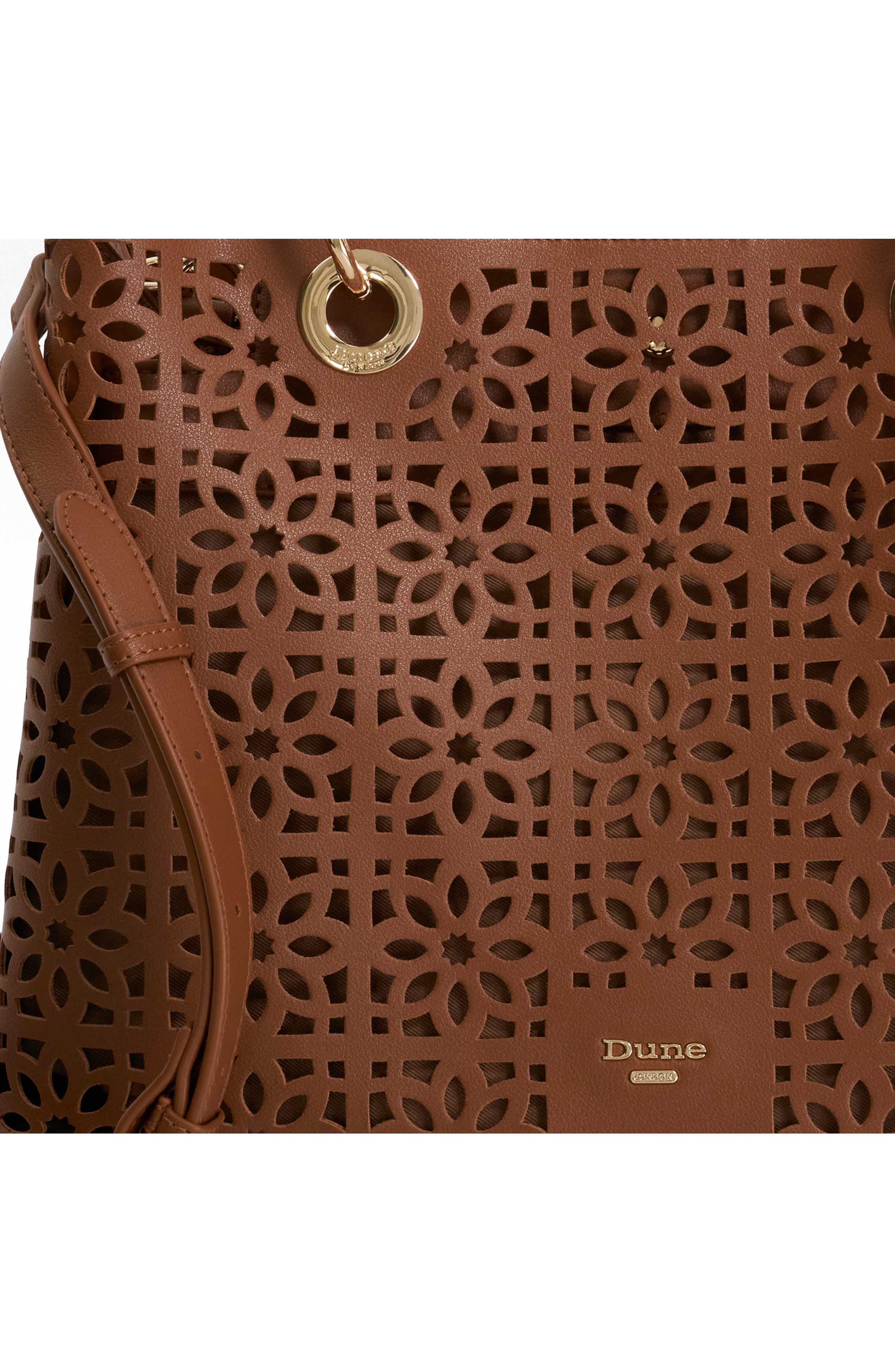 Dune London Delaser Faux Leather Tote, Alternate, color, Tan