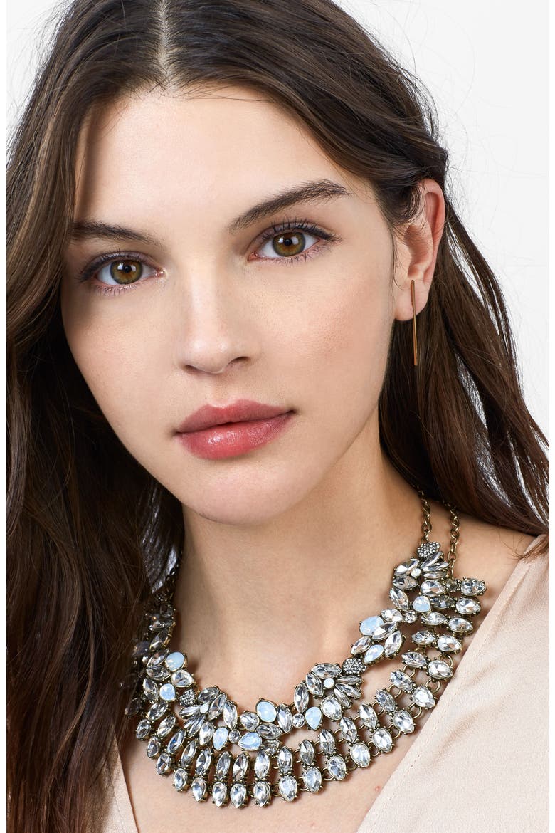 Evangeline Crystal Statement Necklace, Alternate, color, SILVER