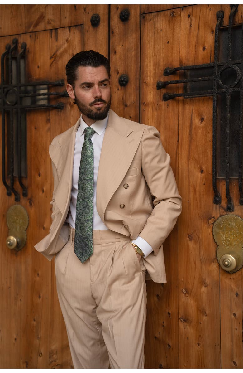 Elizabetta Pavia - Silk Jacquard Tie for Men, Alternate, color, Emerald Green