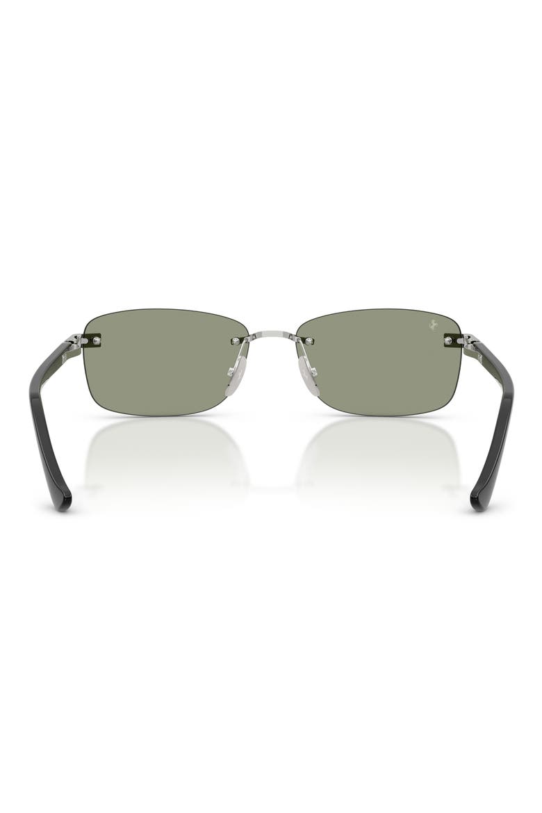 58mm Pillow Sunglasses, Alternate, color, SILVER BRUSHED / GREEN RED