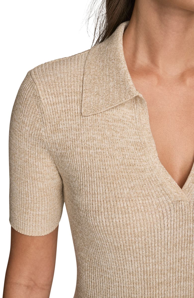 Donna Karan New York Metallic Collar Sweater, Alternate, color, Cream/ Gold