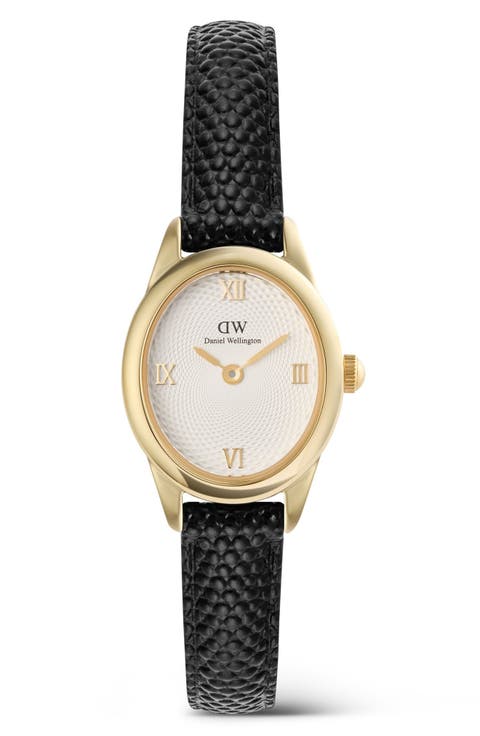 Ophelia Mini Leather Strap Watch, 22mm x 25.5mm
