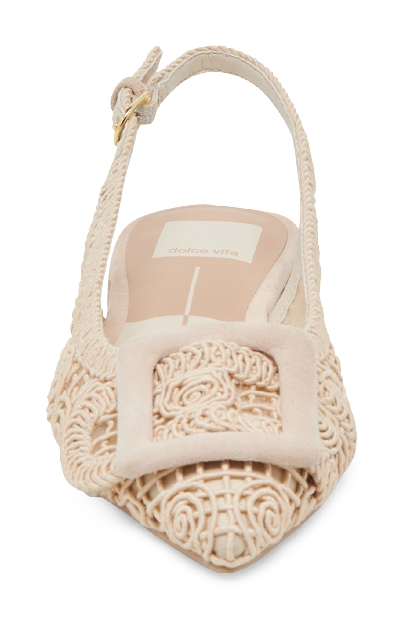Dolce Vita Pauley Pointed Toe Slingback Flat, Alternate, color, Natural Macrame