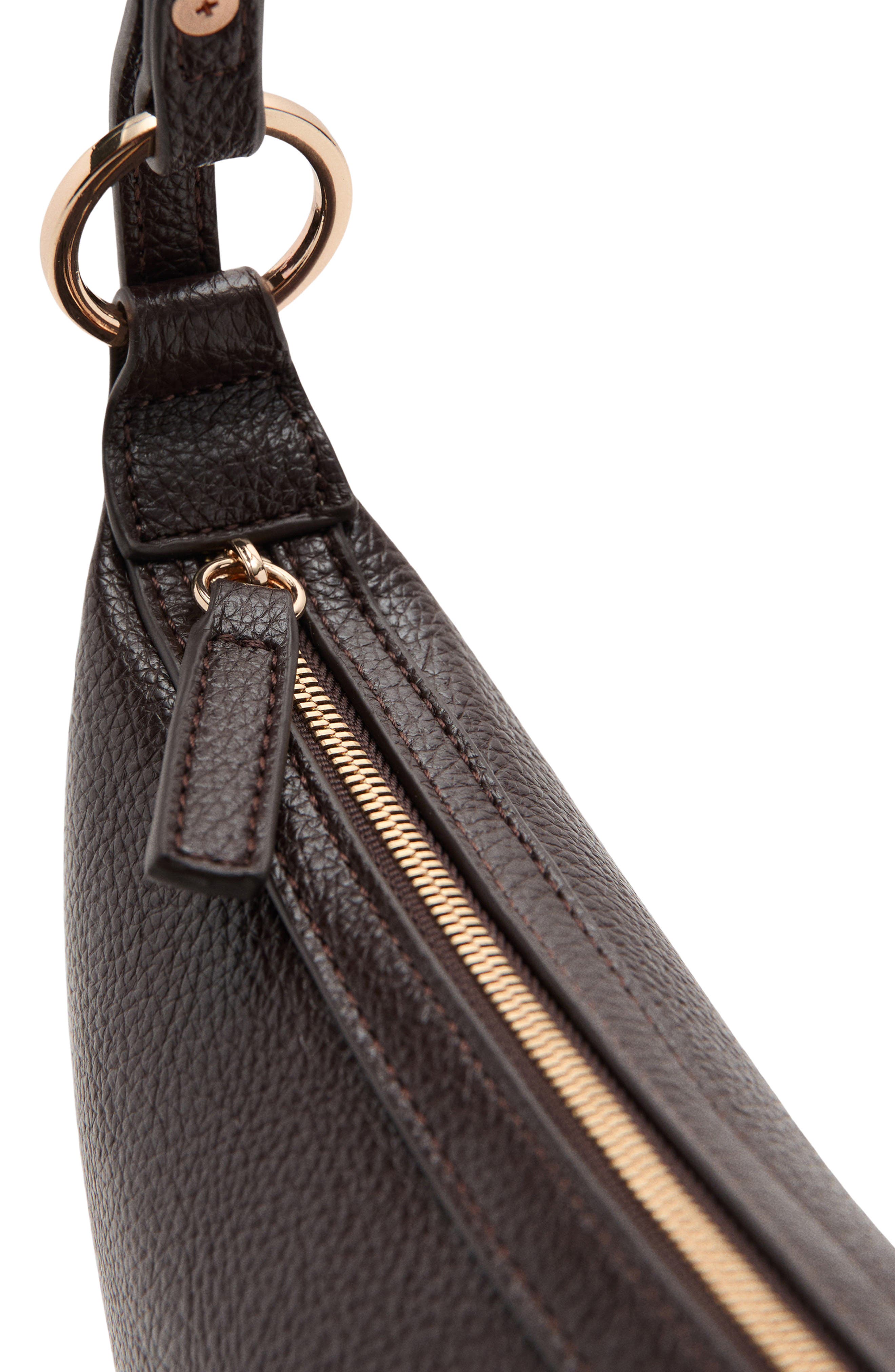 MANGO Oval Faux Leather Shoulder Bag, Alternate, color, Chocolate