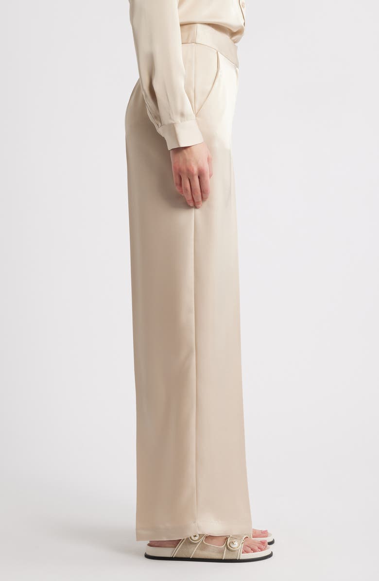 Tahari ASL Wide Leg Satin Pants, Alternate, color, Sand