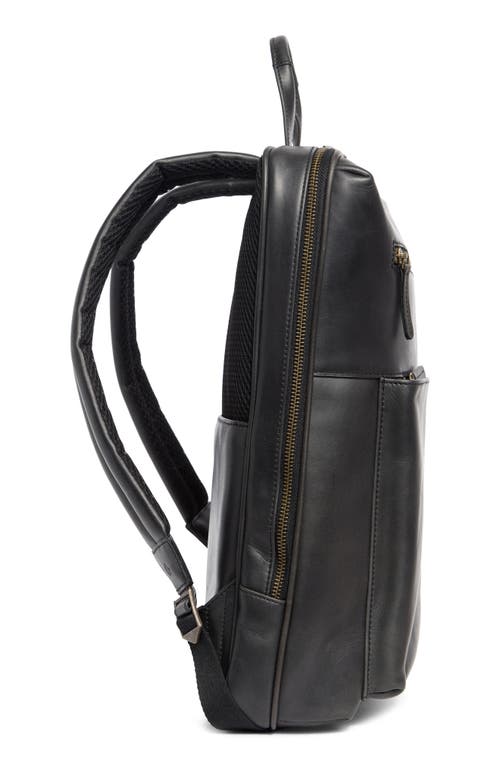 JOHNSTON & MURPHY JOHNSTON & MURPHY WAXY LEATHER SLIM COMMUTER BACKPACK 