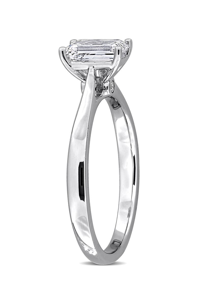 Created Forever Emerald Cut Lab-Grown Diamond Solitaire Ring - 1.03ct., Alternate, color, Silver