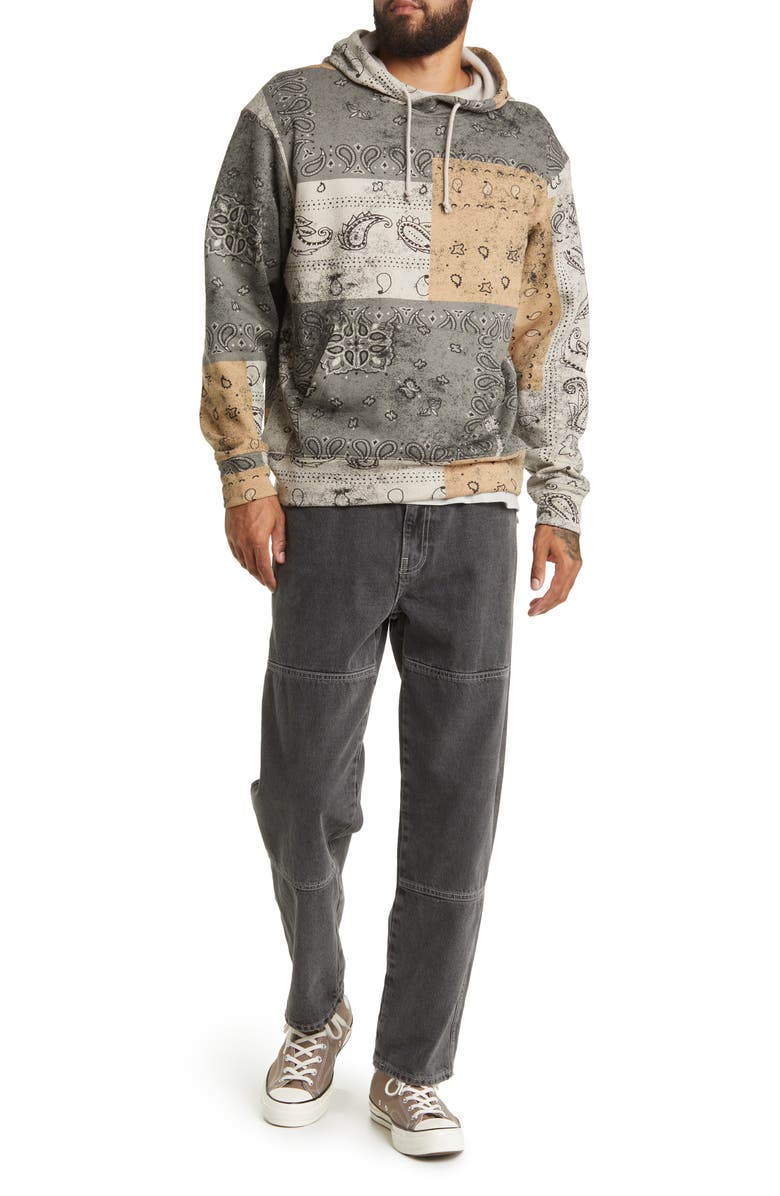 BP. Men's Oversize Bandana Print Fleece Hoodie, Alternate, color, 