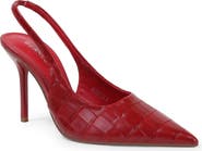 BERNESS Carmine Croc Embossed Faux Leather Slingback Pump