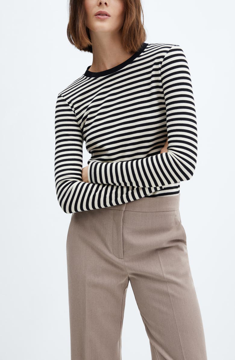 MANGO Jacquard Wide Leg Pants, Alternate, color, 