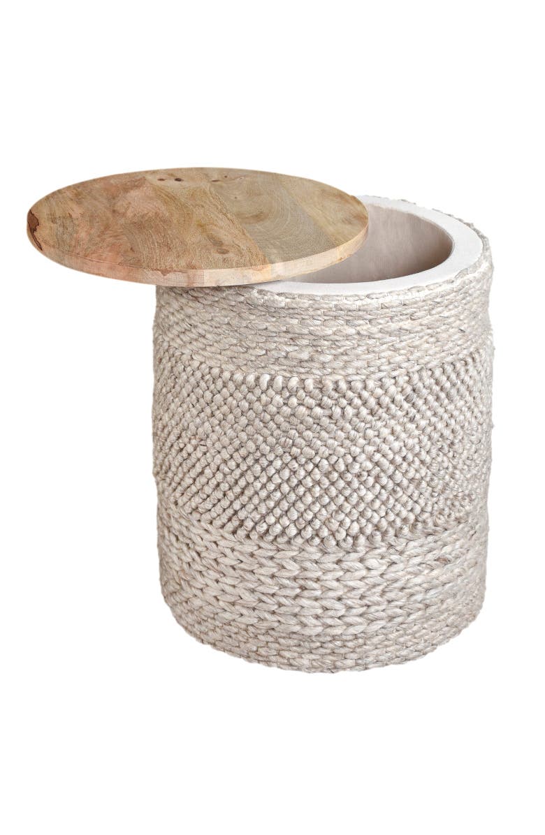 Anaya Textured Handwoven Storage Side Table, Main, color, 