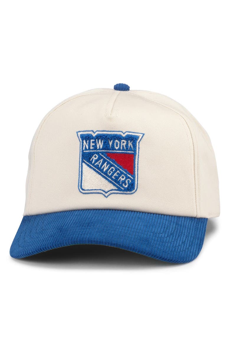 American Needle Men's American Needle White/Blue New York Rangers Burnett Adjustable Hat, Main, color,