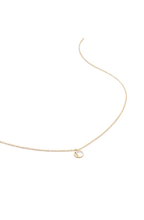 Monica Vinader Initial Pendant Necklace in 14K Yellow Gold at Nordstrom