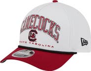 New Era Men's New Era White/Garnet South Carolina Gamecocks Arch Two-Tone Rope 9FORTY A-Frame M-Crown Adjustable Hat
