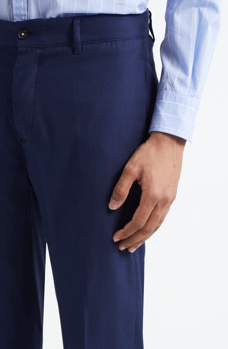 Massimo Alba Slim Fit Flat Front Pants, Alternate, color, Dark Blue