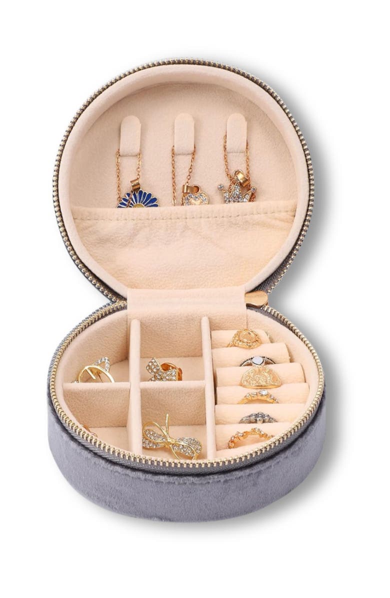 Emma Rae Velvet Circle Jewelry Case, Alternate, color,