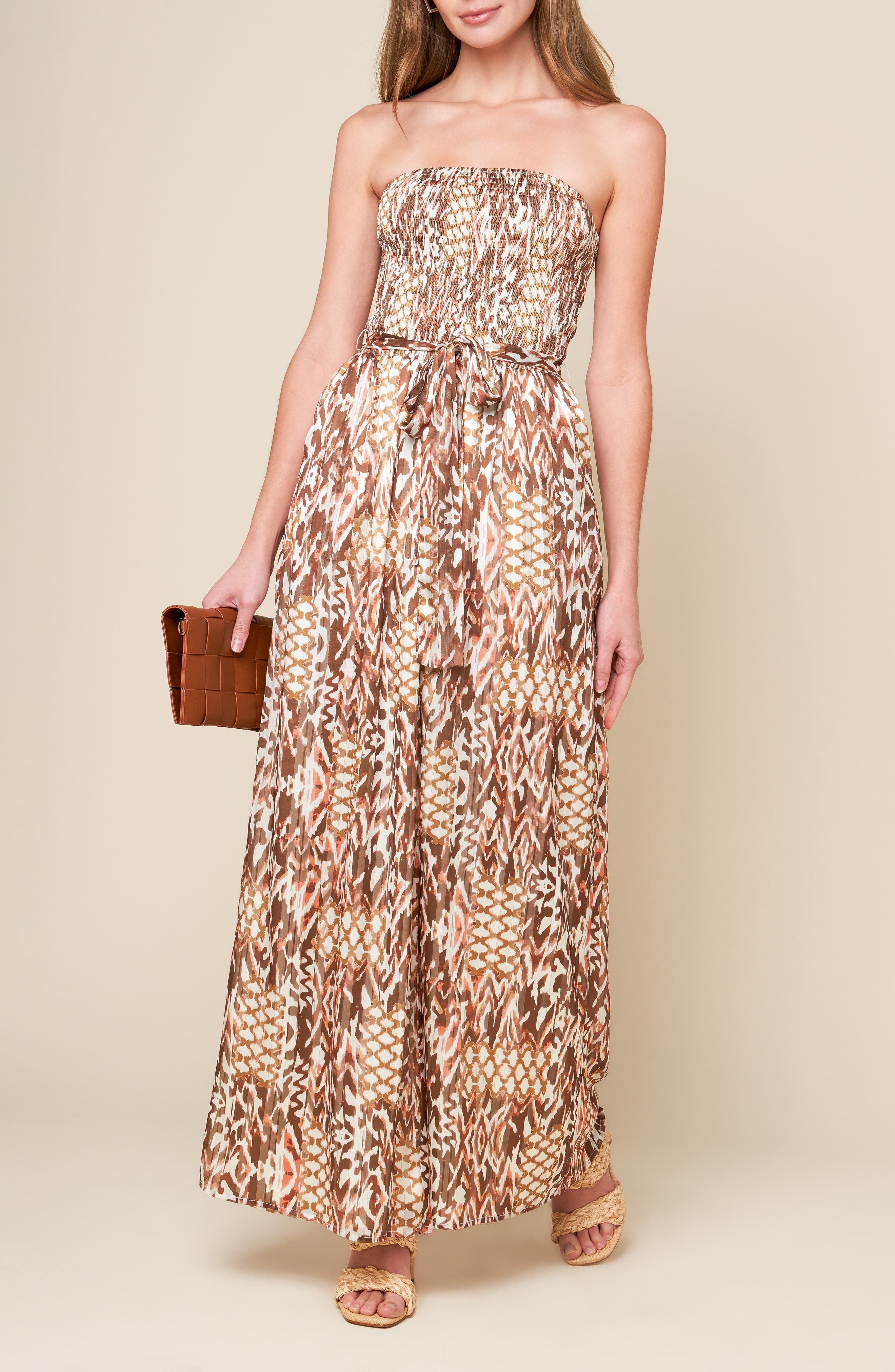 Strapless Wide Leg Jumpsuit