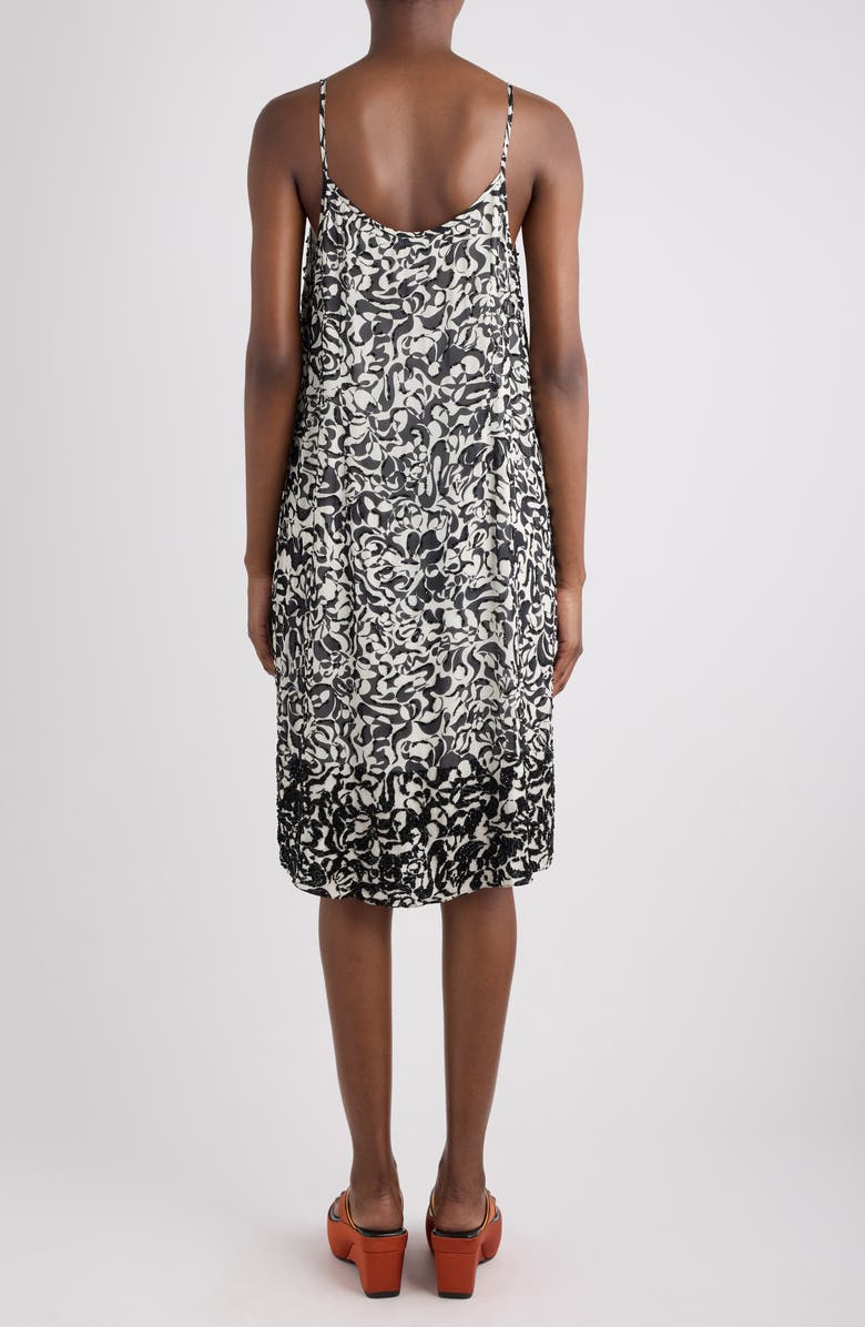 Dries Van Noten Denya Embellished Dotted Squiggle Print Slipdress, Alternate, color, Black