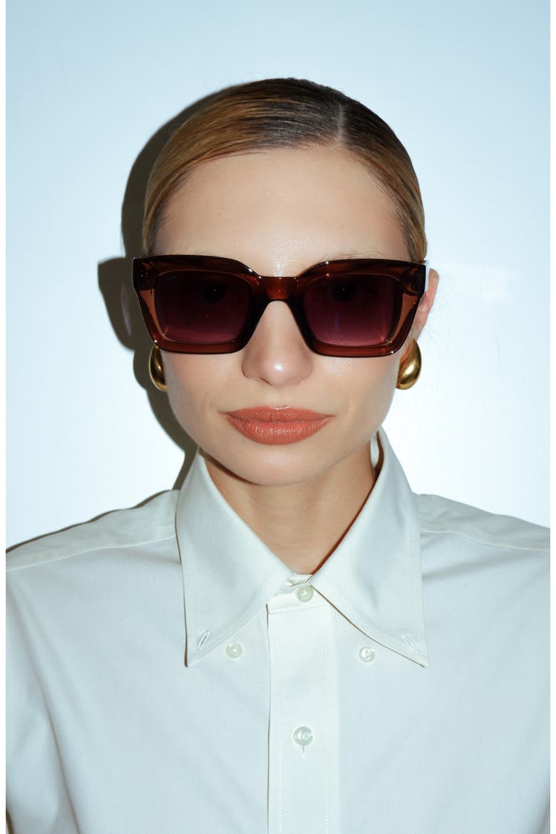 Onassis Sunglasses, Alternate, color, Chocolate