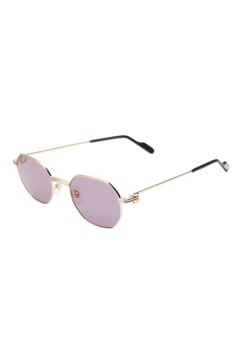 50mm Round Sunglasses, Alternate, color, DARK GOLD