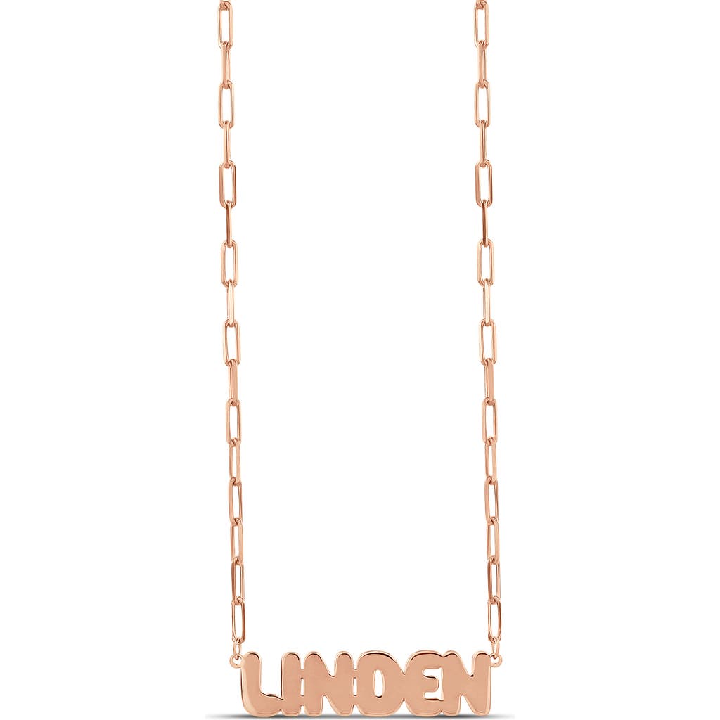 Shymi Bubble Letter Script Necklace In Brown
