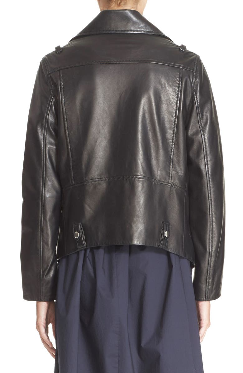 Acne Studios 'Swift' Lambskin Leather Moto Jacket, Alternate, color, 