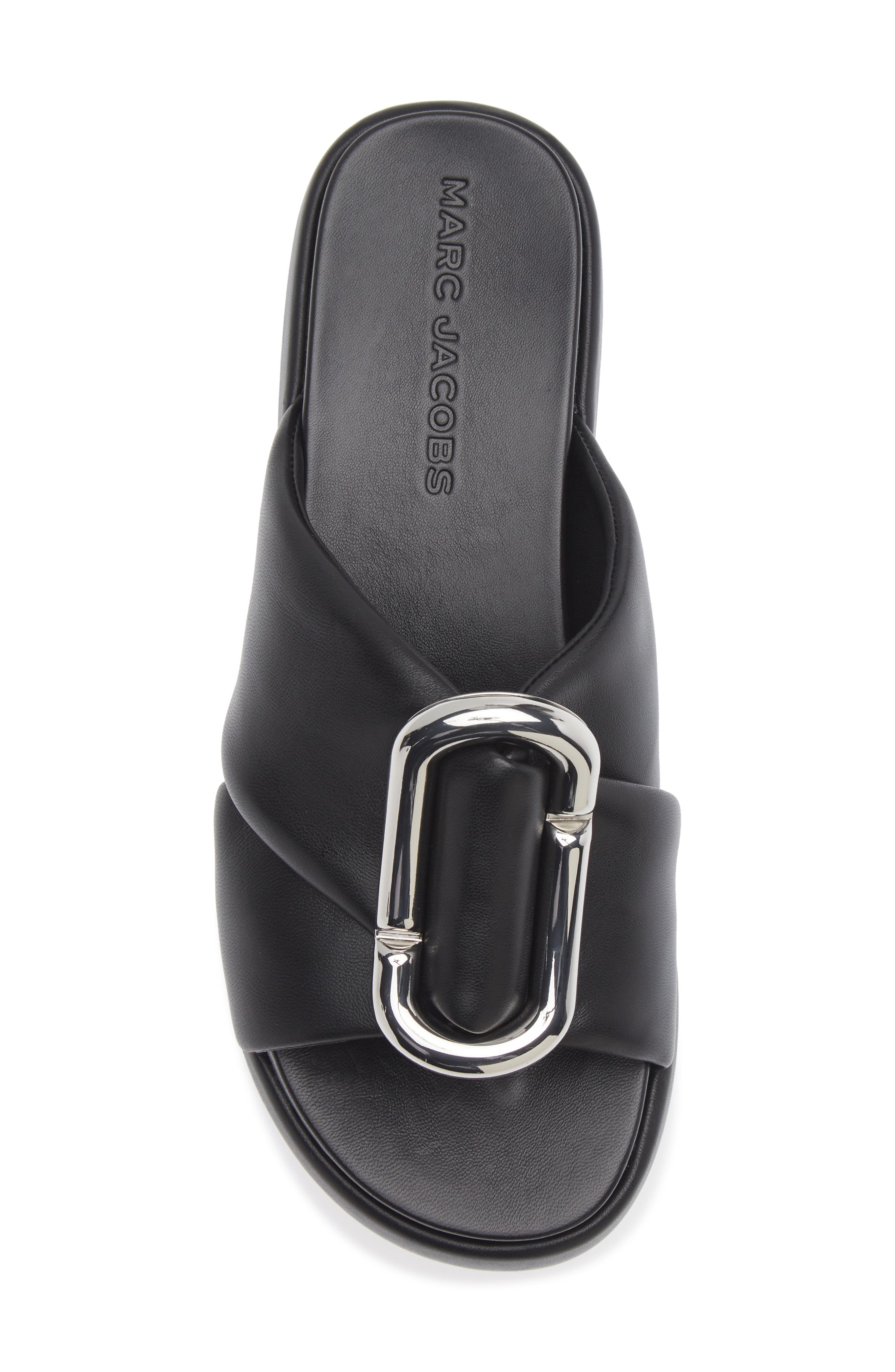 Marc Jacobs The Pop J Marc Platform Wedge Slide Sandal, Alternate, color, Black