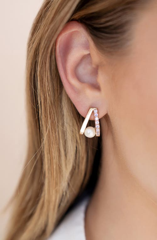 Ettika Pave And Mother Of Pearl Drop Earrings In Gold