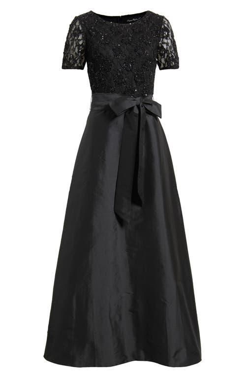 Pisarro Nights Lace & Taffeta Gown In Black