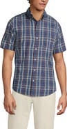 Lands' End Traditional Fit Short Sleeve Madras Shirt