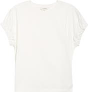 Lafayette 148 New York Gathered Cuff Cotton Jersey T-Shirt