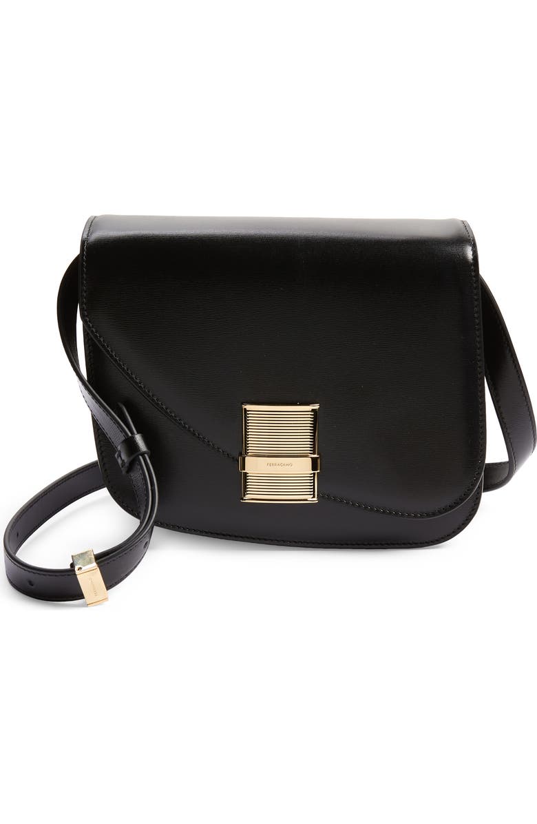 FERRAGAMO Fiamma Small Leather Crossbody Bag, Main, color,