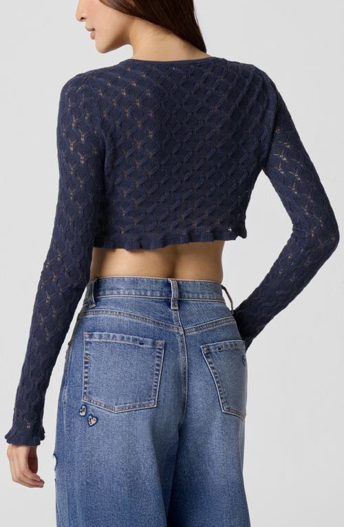 Florence By Mills Sweet As Honeycomb Crop Sweater In Blue