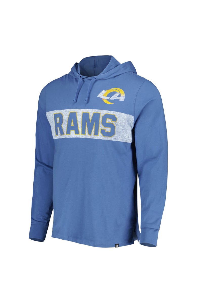 '47 Men's '47 Royal Los Angeles Rams Field Franklin Hooded Long Sleeve T-Shirt, Alternate, color, Royal