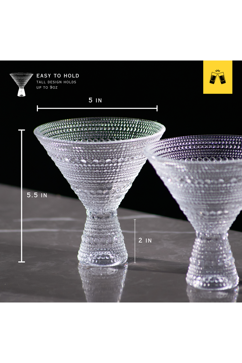Clear Hobnail Martini Glasses, Set of 6, Alternate, color, Clear