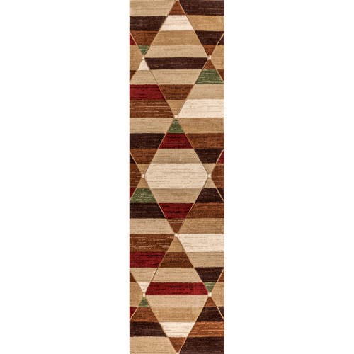 Jonathan Y Kehoe Retro Diamonds Geometric Area Rug In Red/brown/cream