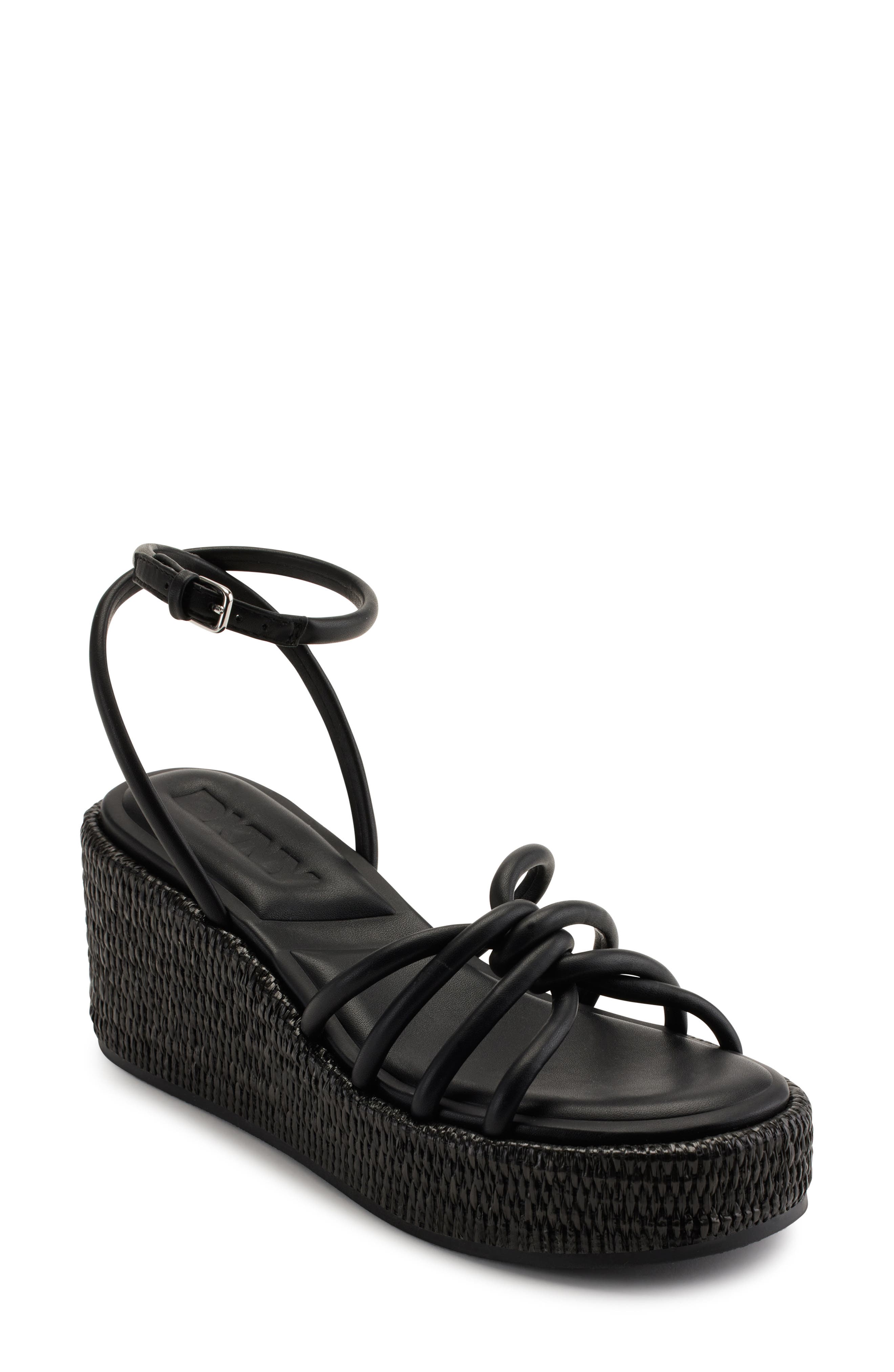 DKNY Cyrilla Wedge Platform Sandal, Main, color, Black