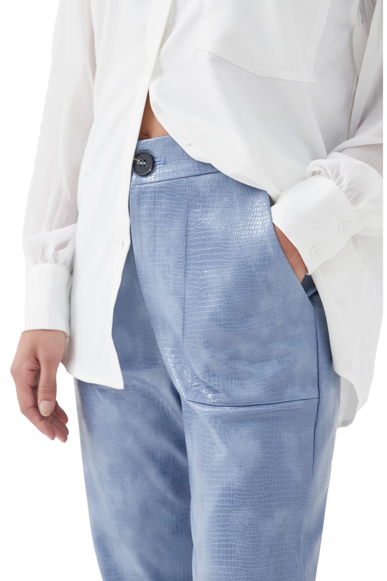 Helene Faux Crocodile Trousers, Alternate, color, BLUE CROC