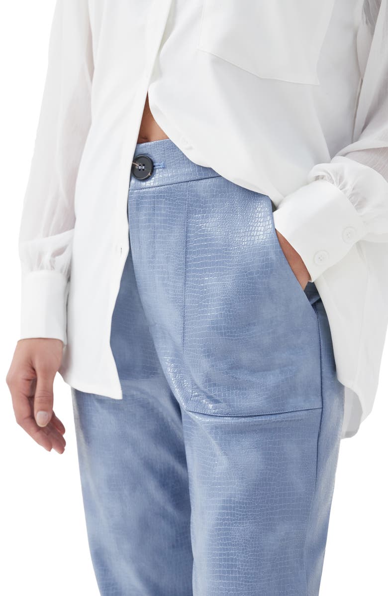 4th & Reckless Helene Faux Crocodile Trousers, Alternate, color, 