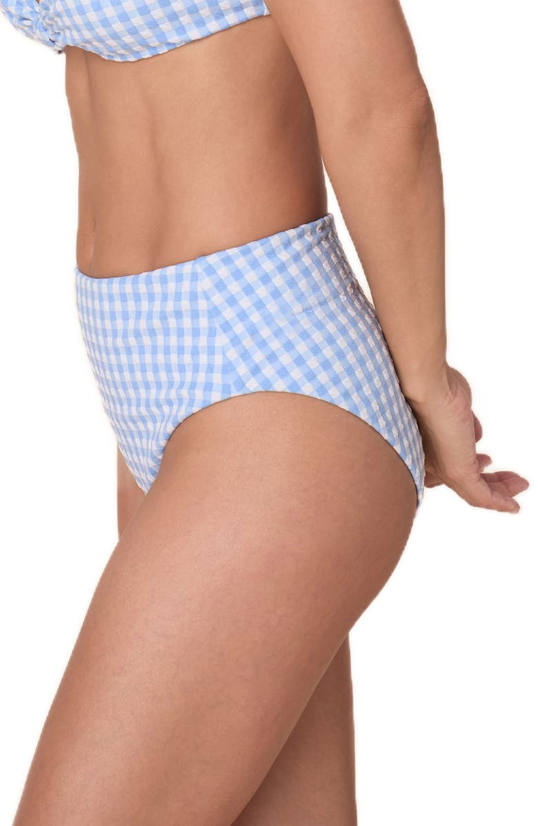 Andie Gingham High Waist BIkini Bottoms, Alternate, color, 