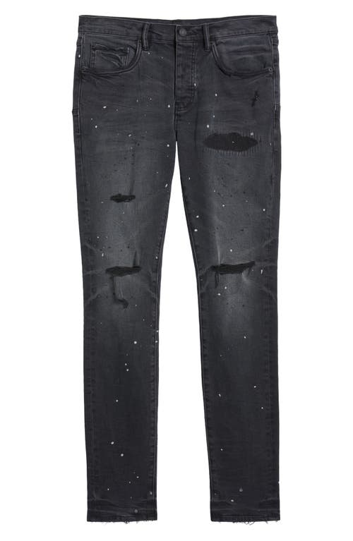 Purple Brand Tuffetage Monogram 3d Distressed Skinny Jeans In Black