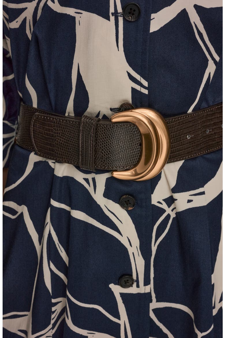 Abstract Print Belted Shirtdress, Alternate, color, NIGHTFALL/ PRISTINE