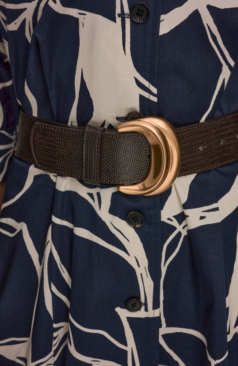 Donna Karan New York Abstract Print Belted Shirtdress, Alternate, color, Nightfall/ Pristine