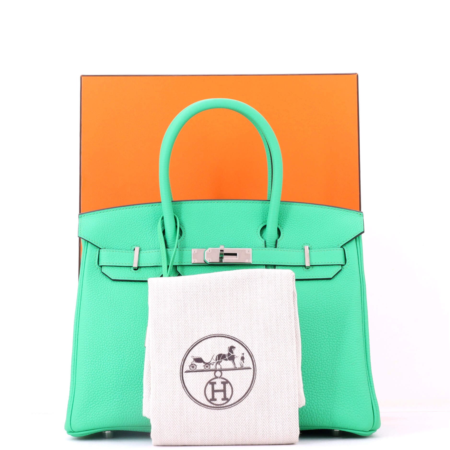 Pre-Owned Hermes Birkin Handbag Green Togo with Palladium Hardware 30, Alternate, color, Vert Comics