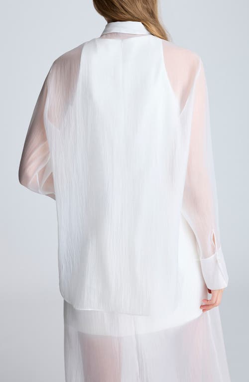 KENNETH COLE KENNETH COLE OVERSIZE ORGANZA BUTTON-UP SHIRT