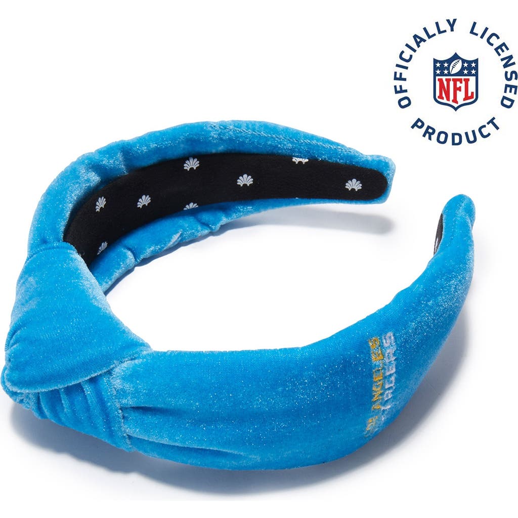 Lele Sadoughi La Chargers Embroidered Knotted Headband In Blue