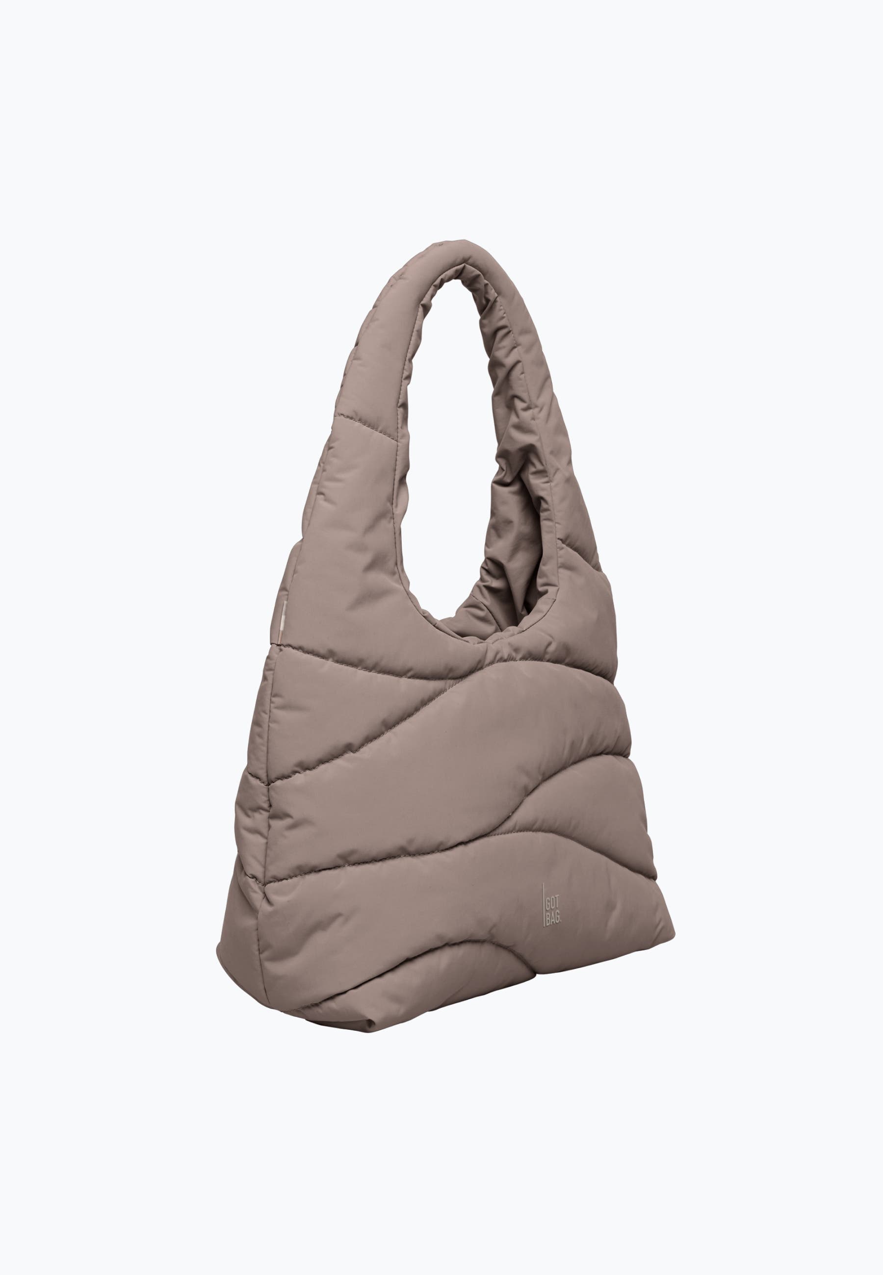 Wavy Puffer Recycled Nylon Shoulder Bag, Alternate, color, oyster