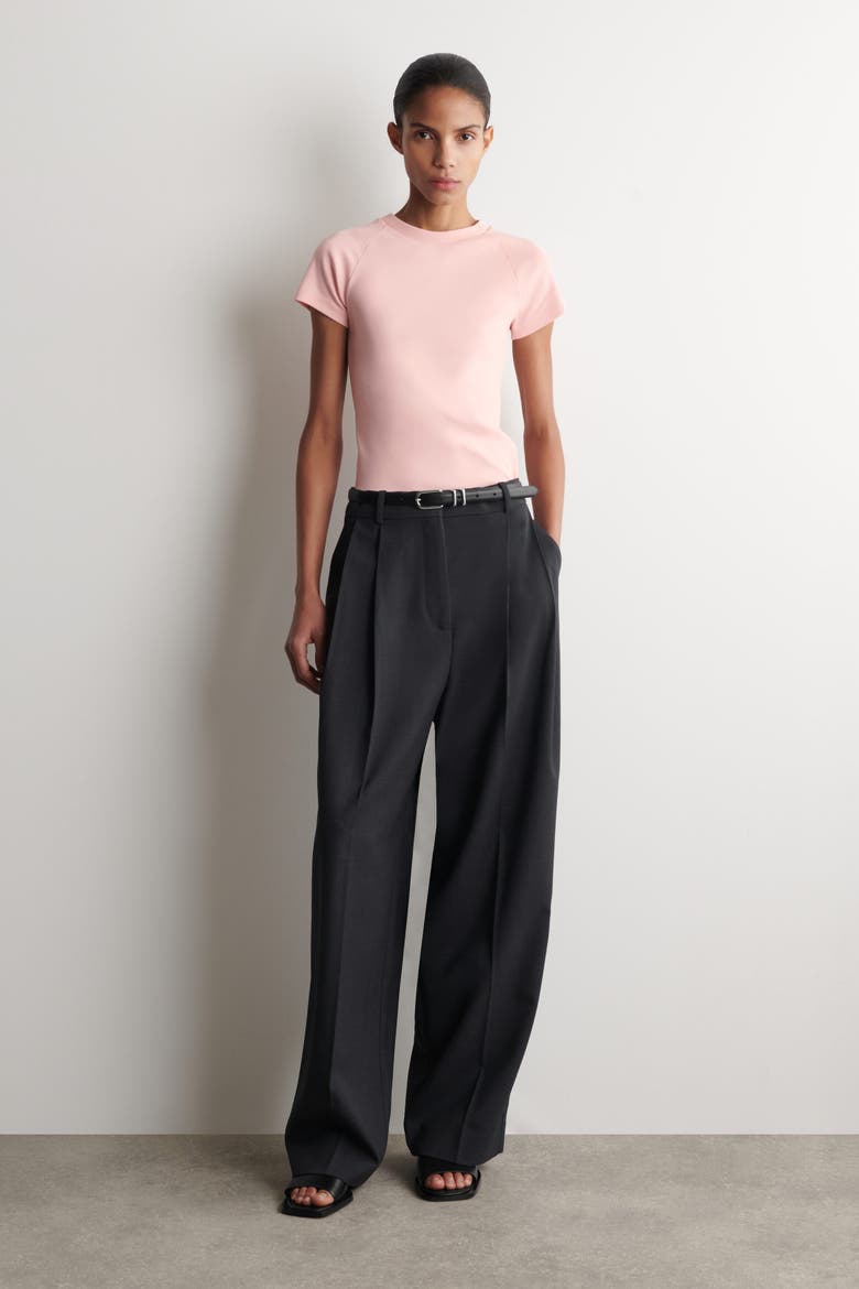 Slim Cotton T-Shirt, Alternate, color, PINK