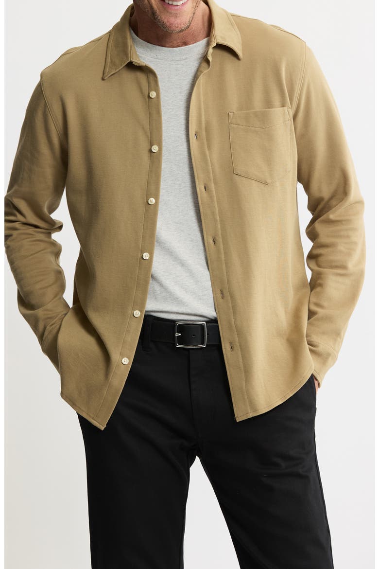 Stretch Pima Cotton Button-Up Shirt, Main, color, KHAKI
